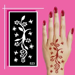 Creative Mehndi Stencil Template Kit with Unique and Playful Pattern Options-image-90