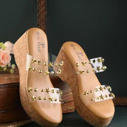El Paso Embellished Open Toe Wedge Heels-16
