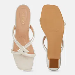 CORSICA Textured Embellished Open Toe Block Heels image 5