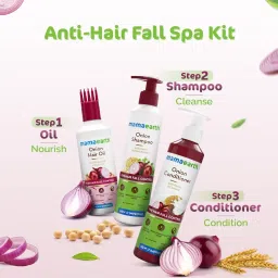 mamaearth "Anti Fall Spa Range with Onion Hair Oil + Shampoo + Conditioner for Control" image 4