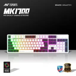 Ant Esports MK1700 Membrane USB-A Connection, Quiet Keystrokes, 12 Multimedia Function Keys Wired USB Standard Gaming Keyboard Compatible with Desktop, Laptop, Mac with gaming mode ,multimedia_keys,Ant Esports MK 1700 Wired Membrane Gaming Keyboard –with Backlit RGB LED, USB-A Connection, Quiet Keystrokes, 12 Multimedia Function Keys image 2