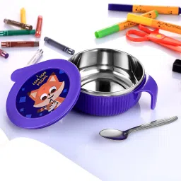 Stainless Steel Air Tight Baby Feeding Bowl | BPA Free Bowl | 380ML- Stainless Steel-21