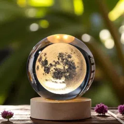 MoonGlow 3D Crystal Moon Table Lamp | Table Lamp-image-78