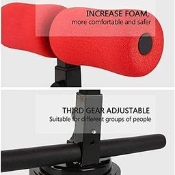 SNC SPORTS Sit-ups Assistant Device for Core & Ab Workout, Adjustable Fitness Equipment with Foam Padded Bar, Portable Home Exercise Machine, 3-Position Workout Tool (Black) image 2