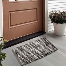 FABINALIV Brown & White Self-Designed Anti-Skid Doormat-61