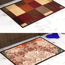 Athom Trendz Pack of 2 Premium Anti-Skid Printed Doormat-92