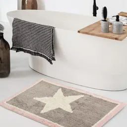 SASHAA WORLD  Beige Self-Design Cotton Bath Rugs-26
