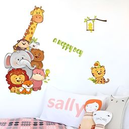Asian royal White & Yellow Cartoon Characters Printed Self Adhesive Wall Sticker-image-67