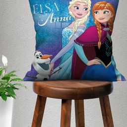 Disney Blue Frozen Printed Cushion with Cover 40x40 cm-image-70