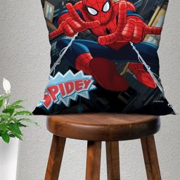 Marvel Red Spiderman Printed Square Cushion With Cover-16