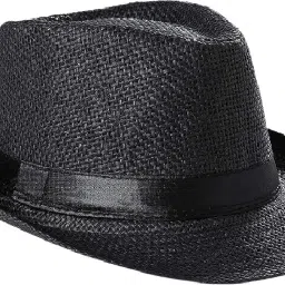 Adorazone Baby Boy's & Girl's Straw Fedora Short Brim Hat (5-10 Years)-picture-26