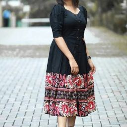 Women Fit and Flare Black Midi/Calf Length Dress-image-21