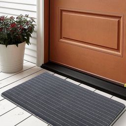 OBSESSIONS Grey & White Striped Anti-Skid Doormat-image-74