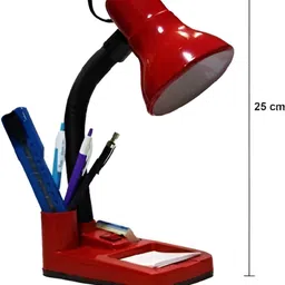 SPARK WORLD Red Metal Bell Shaped Table Lamp image 3
