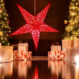 Paper Star Hanging Lantern_Red_AZ11pack of 1 Red Paper Hanging Lantern-image-80