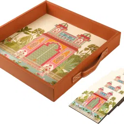 Wooden Tray For Serving - 12 Inch X 12 Inch + Free 4 Coasters | Tray-image-19