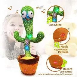 domnikyas Talking Cactus Toy Dancing Cactus Toy for Babies Voice Repeat Toys for Kids Entertainment Toys Cactus Plush Toy with Lights Moving Cactus Mimicry Toy Baby Fun Toddlers Toys image 4