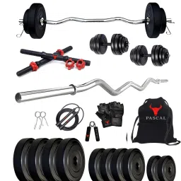 20 kg PVC weight with 3ft Curl Rod and Accessories Home Gym Combo-image-77