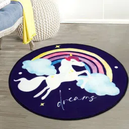 saral home Blue Abstract Polypropylene 36 x 36 Inches Kids Floor Mat-picture-33