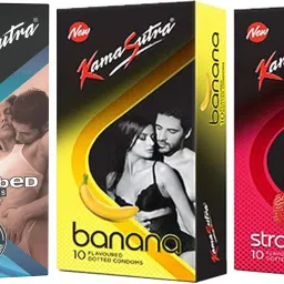 Ribbed, Banana And Strawberry Flavoured Dotted Condom-image-78