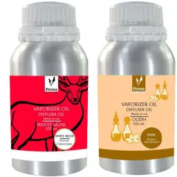 Veena Combo Vaporizer, Aroma Oil Diffuser Oudh 500 ml & White Musk 500 ml Room, Garden, Bedding Room, Office, Bar Fragrance Diffuser-26