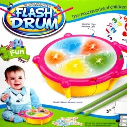 Flash Drum with Sticks, Electronic Non Toxic Drum with Lights for Kids-image-35