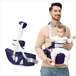 Baby Carrier, 4 Positions, Cotton, Newborn to Toddler, 15kg Max (Blue) Baby Carrier-image-67