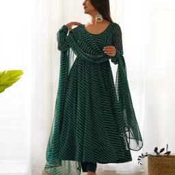 manijayfab Applique Georgette Stitched Anarkali Gown-picture-9
