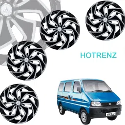 CAR WHEEL CAP/ WHEEL COVER WIBE DEGINE "SILVER_BLACK_COLOUR" 13 INCH Wheel Cover For Maruti Eeco, Indica, A-Star, Alto K10, Esteem, i10, Accent, Zen Estilo, Wagon R LXI, Spark-image-86
