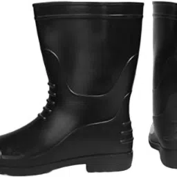 Horse Hillson Welcome Plain Toe Duel PVC Safety Gumboot (Black, Size 10 UK/India)-11