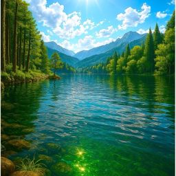 18 inch Nature, Sun & River Wall Sticker For Home, Office Poster 12x18 Inch Self Adhesive Sticker-image-49