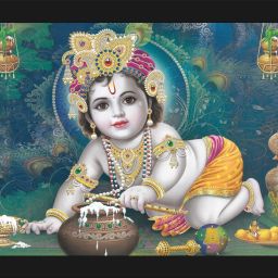 krishna ji photo ,laddu gopal photo frame, krishna photo Digital Reprint 14 inch x 10 inch Painting-15
