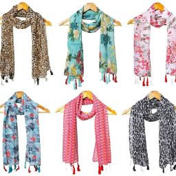 Printed Chiffon Women Multicolor Scarf, Stole, Fancy Scarf-image-42
