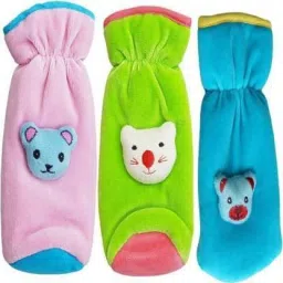 beautiful colours,soft velvet material with small teddy attached bottle cover(pack of 3)color may vary-image-49