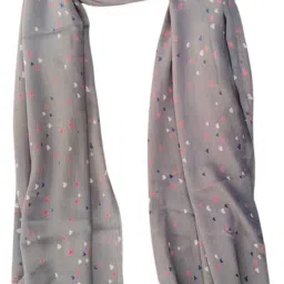 Cotton Blend Solid Grey Women Dupatta-image-63
