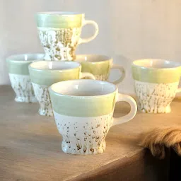 Pack of 6 Pottery Stylish and modern design medium size tea and coffee cup set pack of 6-image-35