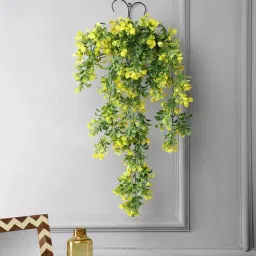 foliyaj Polyester And Plastic Yellow And Creeper With Metal Wall Stand Artificial Plants-picture-11