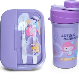 3 Compartment Lunch Box/Tiffin Box with 500ml Water Bottle Combo For Kids 3 Containers Lunch Box-20