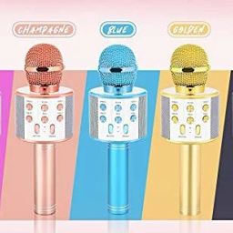 Wireless Microphone for Karaoke Mic | Portable Mic | Singing Mic & Bluetooth Speaker Compatible with iOS & All Android Smartphones. (Random Colour) (Pack of 1) M.M MICROPHONE-image-73