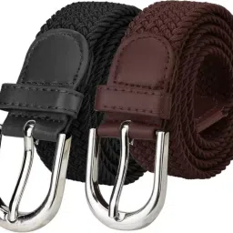 Men & Women Casual, Evening, Formal Black, Beige Canvas Belt-image-60