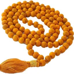 Haldi Mala Baglamukhi Mala Turmeric (Haldi) Mala 108+1 Beads Turmeric Rosary Wood Chain Wood Chain-image-44