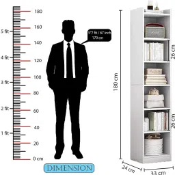 callas BR-07-White- Engineered Wood Open Book Shelf image 4