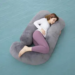 Polyester Fibre Solid Pregnancy Pillow Pack of 1-image-79