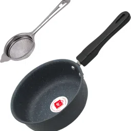 Superior Quality Nonstick Frying Pan & Tea Stainer / Sauce Pan 17 cm diameter 1 L capacity-picture-16