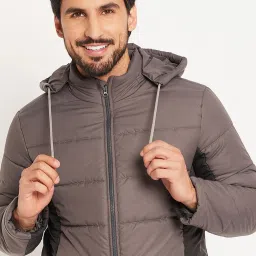 Men Colorblock Quilted Jacket-image-9