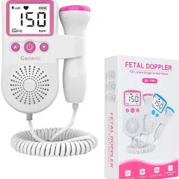 Fetal Doppler Baby Heart Rate Monitor Detector For Pregnancy With LCD Display Pink Fetal Doppler-23
