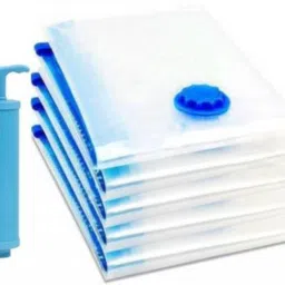 Storage Reusable Ziplock Space Saver Bags (Pack of 5) with Hand Pump for Travel High Volume Storage Vacuum Bags-image-18