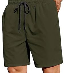 Solid Men Green Basic Shorts, Gym Shorts, Running Shorts-image-2