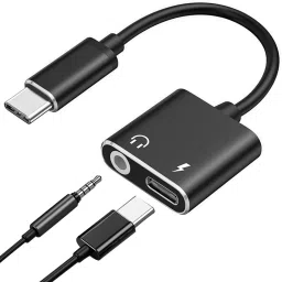 KAELAN Black Audio Accessories USB C to 3.5mm Headphone Adapter Type c Splitter Phone Converter-8