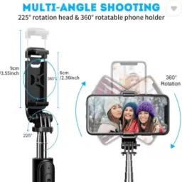 ZAXART R1L Selfie Stick Phone Tripod with Remote 60"Tripod Stand for iPhone Camera 3 Axis Gimbal for Mobile image 4